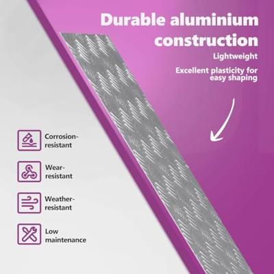 VidaXL Trap tread rechthoekig 4 pcs zilver 80 x 40 cm aluminium