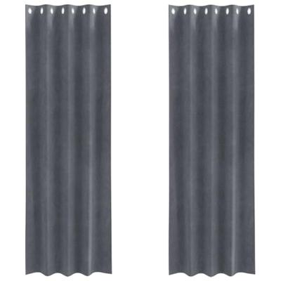 VidaXL Verduisterende gordijnen 2 pcs lichtgrijs 140 x 225 cm fluweel