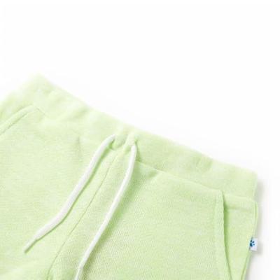 Kindershorts met trekkoord 116 neongeel - thumbnail