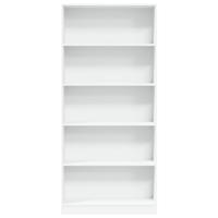 Boekenkast 80x24x176 cm bewerkt hout wit - thumbnail