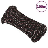 Boot touw 3 mm 100 m polypropyleen zwart - thumbnail