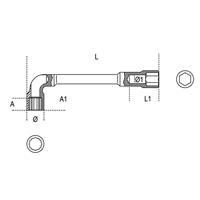 Beta Gebogen pijpsleutels, twaalfkant en zeskant verchroomd 937 10X10 - 009370010 - thumbnail