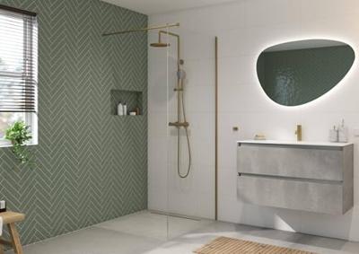 Saqu Modulo inloopdouche incl. antikalk 110x210cm geborsteld messing