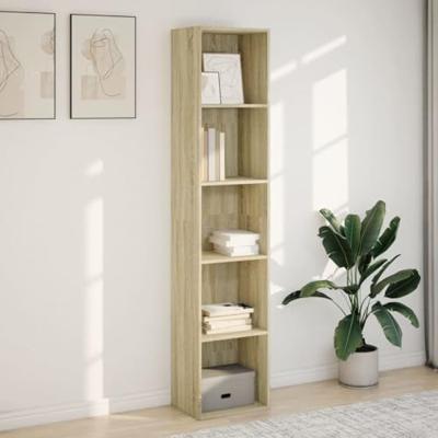 Boekenkast 40x30x189 cm bewerkt hout sonoma eikenkleurig