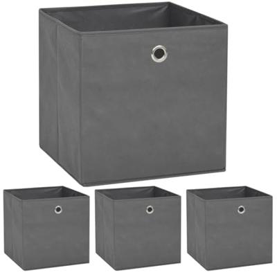 VidaXL Opbergboxen 4 st 32x32x32 cm nonwoven stof grijs