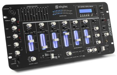 Skytec STM-3007 6-Kanaals 19 inch mixer met SD/USB/MP3/LED/Bluetooth