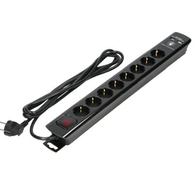Enzo Overspanningbeveiliger | 8-voudig | 3m | 2x USB zwart - 3873780