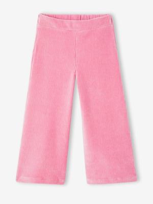Wijde, fluwelen broek voor meisjes rozen Wijde, fluwelen broek voor meisjes rozen