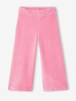 Wijde, fluwelen broek voor meisjes rozen - thumbnail