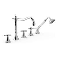 Badrandkraan Tres Clasic Mengkraan Incl. Omstelknop en Handdouche Chroom - thumbnail