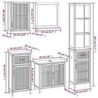5-delige Badkamermeubelset massief walnotenhout - thumbnail