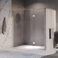 BRAUER Void Carving nisdeur 2-delig helder glas 190x200 omkeerbaar met draaideur 70 aan glas incl. glascoating chroom - thumbnail