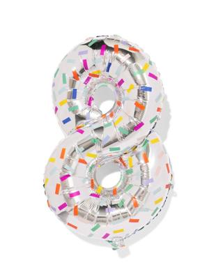HEMA Folieballon cijfer 8 60cm confetti (olijf)
