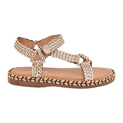 Leren kindersandalen met klittenband Blister LES TROPEZIENNES® PAR M. BELARBI goudbeige