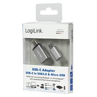 LogiLink AU0040 USB 3.1 C USB 3.0 A, Micro USB 2.0 Aluminium kabeladapter/verloopstukje - thumbnail