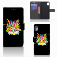 Apple iPhone Xs Max Leuk Hoesje Cat Color - thumbnail