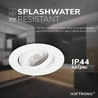 Set van 6 Salerno LED inbouwspots - 8W 650 lumen - 2700K warm wit - Dimbaar - Rond - Kantelbaar - IP44 waterdicht - Wit - Voor binnen, buiten en badkamer - thumbnail