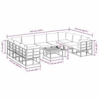 Tuinbankenset met kussen 10 pcs Zwart Aluminium - thumbnail
