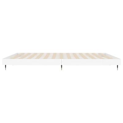 Bedframe LED massief hout wit 120x200 cm