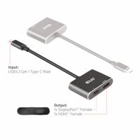 CLUB3D CSV-1552 video kabel adapter USB Type-C HDMI + DisplayPort - thumbnail