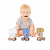 Rubo Toys Woezel en Pip Baby Houten Wielfiguren Assorti - thumbnail