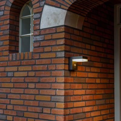 LED&apos;s Light RVS Solar LED Muurlamp met Bewegingssensor - Draadloos - Vierkant - 3 standen - Zwart