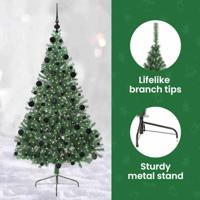 VidaXL Kunstmatig voorverlicht kerstboom met 300 led groen 210 cm pvc - thumbnail