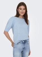 Only Onlrica Life 2/4 Pullover Ex Knt 15318551 Trui Korte Mouw Little Boy Blue W. Melange - thumbnail