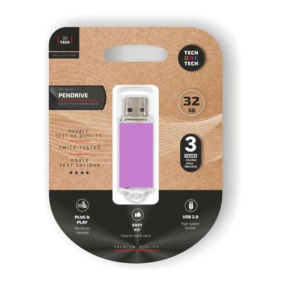 USB stick Tech One Tech TEC3009-32 Paars 32 GB