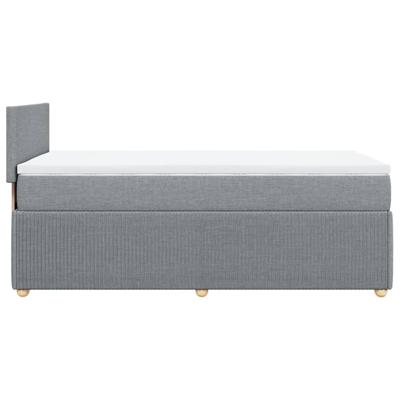 Boxspring met matras stof lichtgrijs 120x190 cm - thumbnail