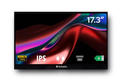 Verbatim PMT-17 Touchscreen monitor Energielabel: A (A - G) 43.9 cm (17.3 inch) 1920 x 1080 Pixel 16:9 6 ms HDMI, USB-A 2.0, USB-C, Hoofdtelefoon (3.5 mm