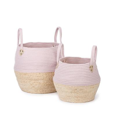 Kori mand roze/naturel set van 2