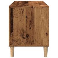 Platenkast 100x38x48 cm bewerkt hout oud houtkleurig - thumbnail