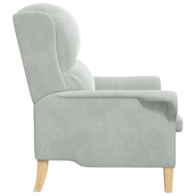 Fauteuil Lichtgrijs 76 x 94 x 102 cm Fluweel