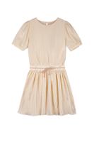 NoNo Zomer jurk meisjes Licht goud - plissee - AOP - korte mouw - Merel - thumbnail