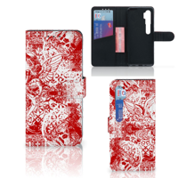Telefoonhoesje met Naam Xiaomi Mi Note 10 Pro Angel Skull Rood - thumbnail
