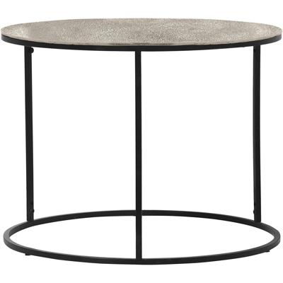 Bijzettafel - Trion Pado - 60cm - Rond - Zwart - Zilver - Metaal