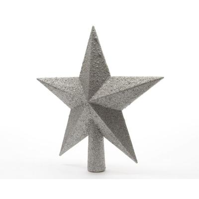 Decoris Piek Kunststof zilver met glitters 4.2x19x19cm