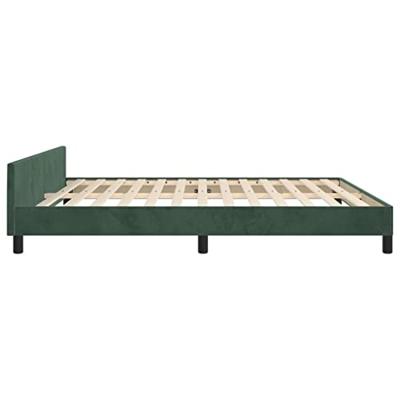 Bedframe zonder matras 160x200 cm fluweel donkergroen Bedframe zonder matras 160x200 cm fluweel donkergroen