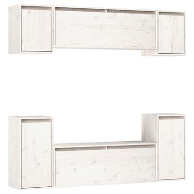 Tv-meubelen 6 st massief grenenhout wit