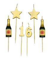 Taartkaarsjes Set 16 Jaar (6st) - thumbnail