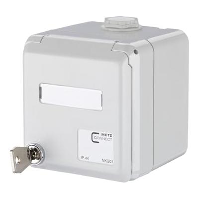 Metz Connect 1309460003-I Netwerkdoos Opbouw (op muur) Zonder connectoren 2 poorten Grijs