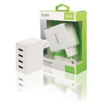 Lader 4-Uitgangen 4.8 A USB Wit - thumbnail