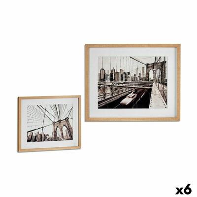 Schilderij Hout Glas 43 x 3 x 53 cm (6 Stuks)