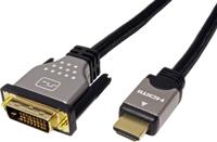 ROLINE Monitorkabel DVI (24+1) - HDMI, M/M, zwart / zilver, 1,5 m - thumbnail