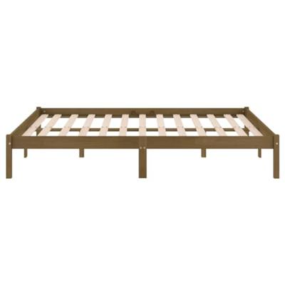 Bedframe massief grenenhout honingbruin 200x200 cm