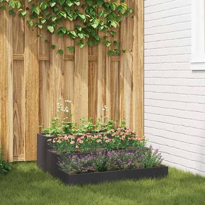 VidaXL Tuin bloempot zwart 90 x 90 x 35 cm koudgewalst staal VidaXL Tuin bloempot zwart 90 x 90 x 35 cm koudgewalst staal