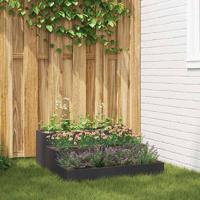 VidaXL Tuin bloempot zwart 90 x 90 x 35 cm koudgewalst staal - thumbnail