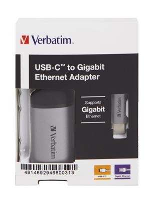 Verbatim USB 3.2 Gen 1 adapter, USB-C > RJ-45