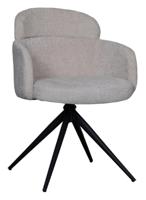 LABEL51 Eetkamerstoel Levi - Naturel - Elite - Zwart Metalen Frame - thumbnail